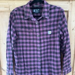 Carhartt Rugged Flex Plaid Shirt in Purple and Black